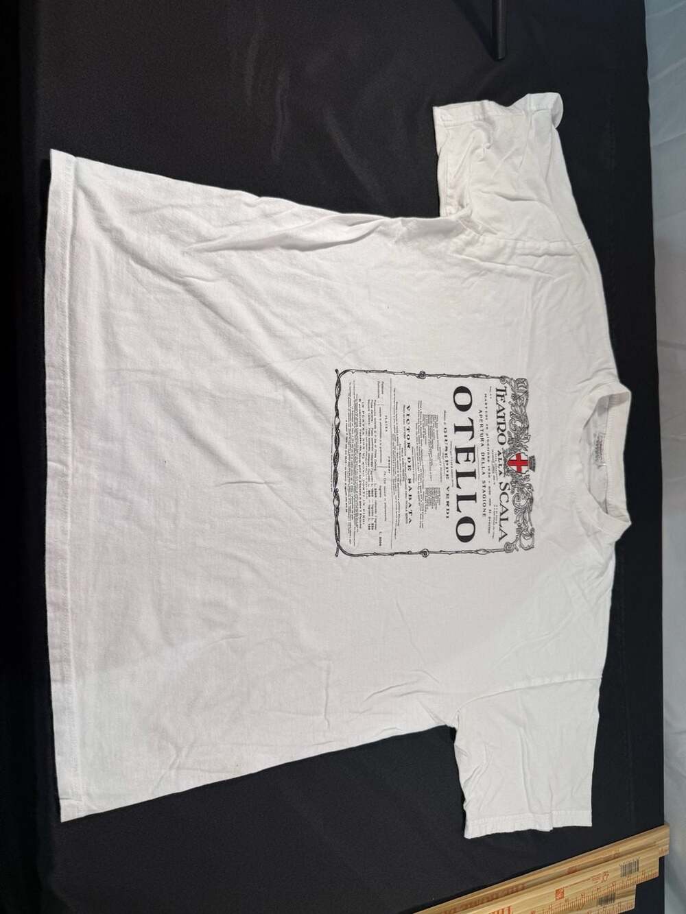 Vintage La Scala Othello Opera T-Shirt, 1990s, Size L, White, Italian Opera Post